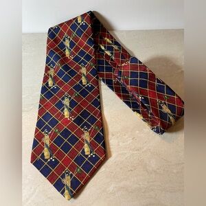 Tommy Hilfiger tie Golf theme with golf bag and 7th hole flag sports and preppy